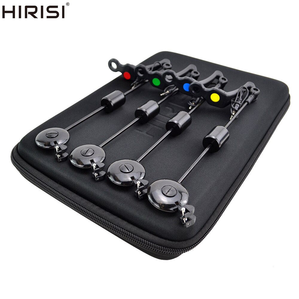 Fish Alarm - ヒリシledコイ釣りスワッピングドロップオフインジケーター4色ジッパー付きケースコイ釣り道具b2022