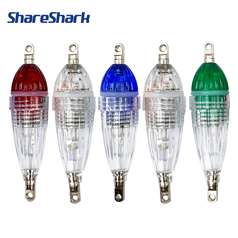 Fish Alarm - ShareShark 5個入り/袋 6cm LED点滅魚誘引ライト、深海急速集魚釣りライト（電池付き）