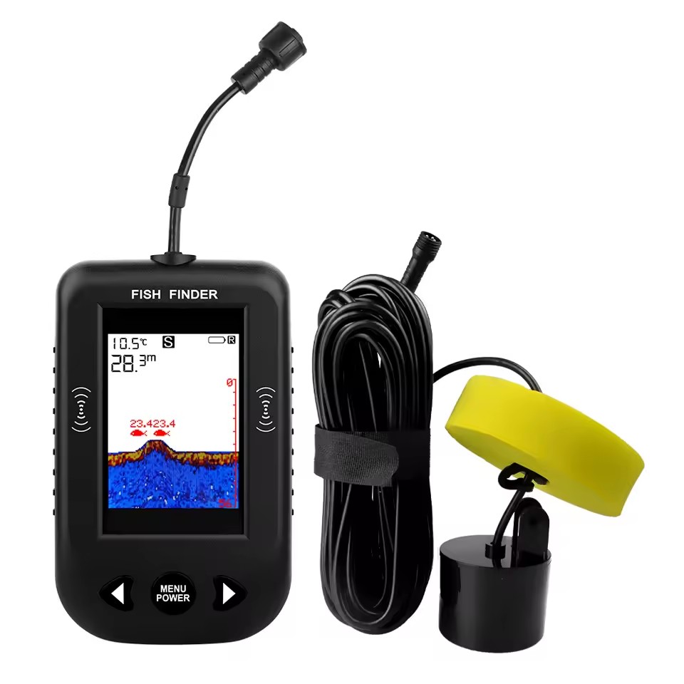 Fish Finder Cable - アラーム 100 メートルポータブルソナー魚群探知機 45 度ソナーカバレッジエコーサウンダーアラームトランスデューサー湖海釣り