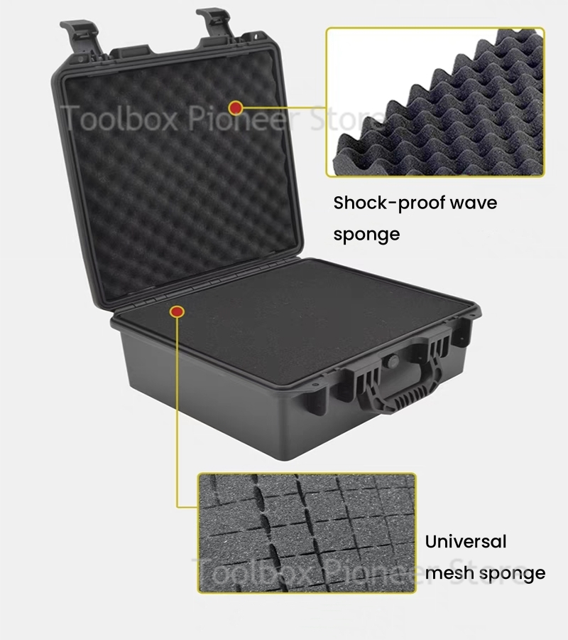 Fish Finder Case - 防水ハードシェルツールボックススタイルABSケース、メカニック用ヘビーデューティー機器収納オーガナイザーケース（ロック付きハードシェル）