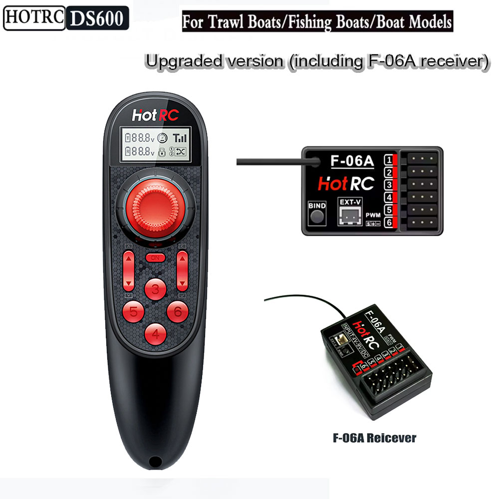Fish Finder Battery - HOTRC DS600 ワイヤレスリモコンアップグレードシステム F-06A レシーバー付き 2.4GHz6CH