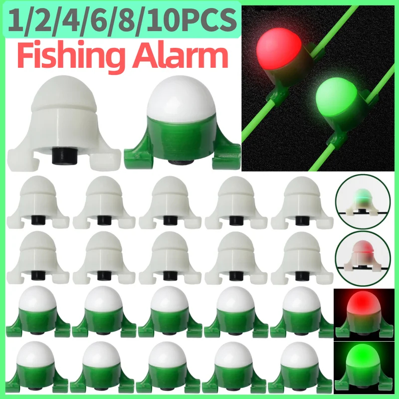 Bite Indicator - 2-8個入り LEDナイトフィッシングアラームライト 釣り竿先端クリップベル スマートリマインダー バイトアラーム 屋外昼夜釣り用