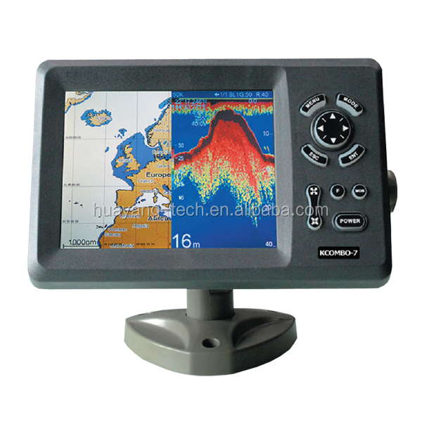 Fishing Gps - Kcombo-7 7インチ ONWA GPSプロッター/魚群探知機 海上航行用フィッシングGPS衛星チャートプロッターと50/200KHzトランスデューサー