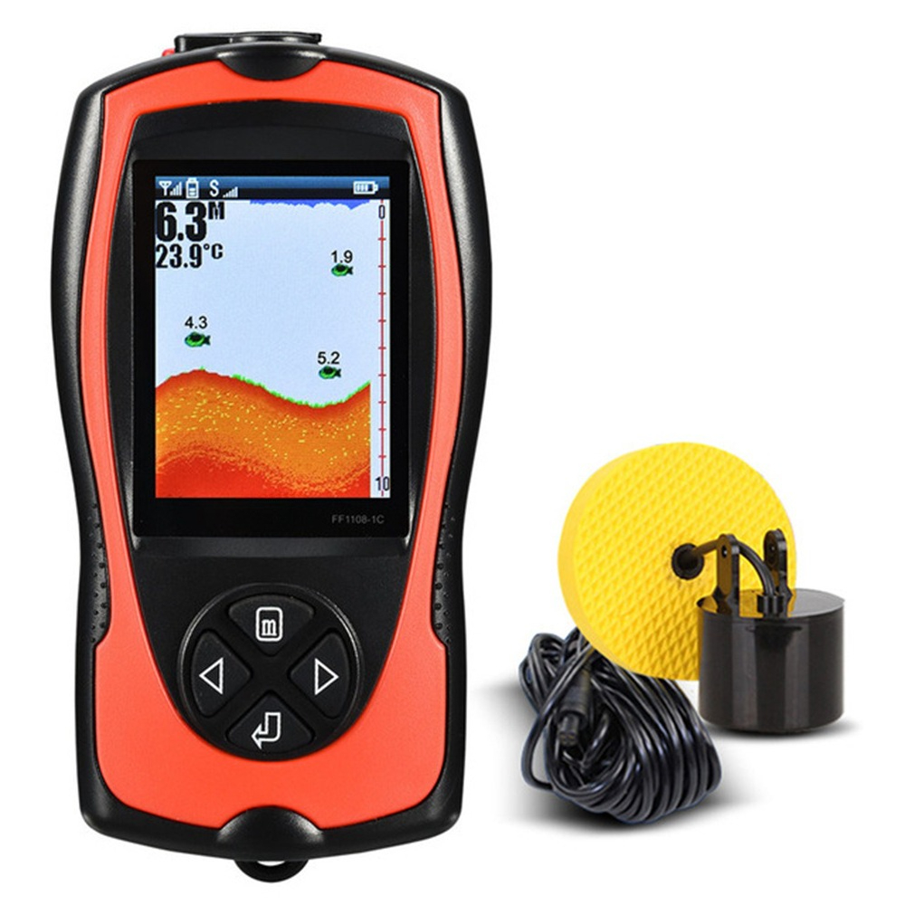 Fish Finder - 有線魚群探知機高解像度英語カラースクリーンビジュアルソナー無線魚群探知機魚群探知器