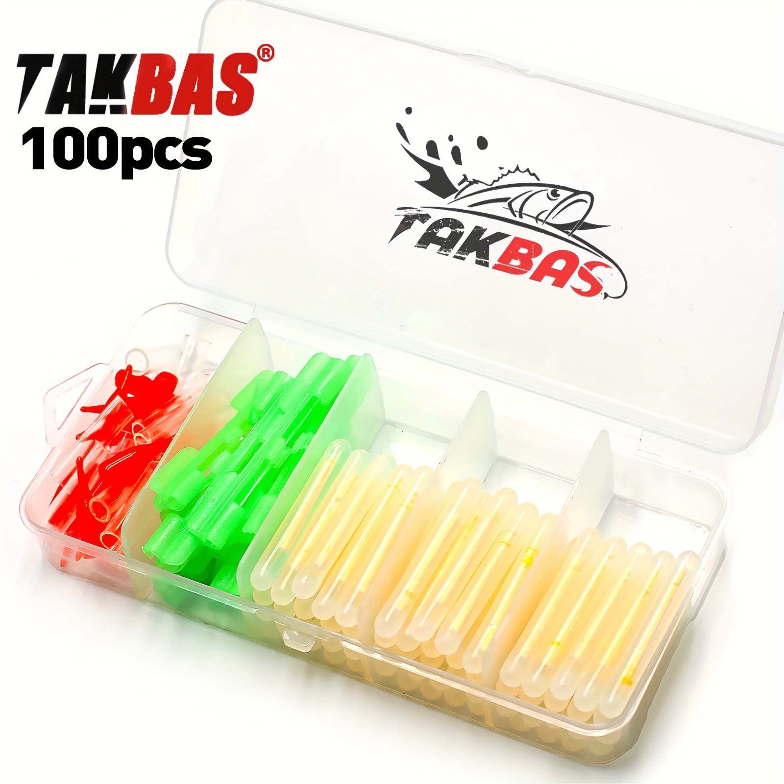 Fish Alarm - 100 個釣りグロースティックセット、ロッドチップライト夜釣りフロートグロースティックインジケーター夜釣りアクセサリー用