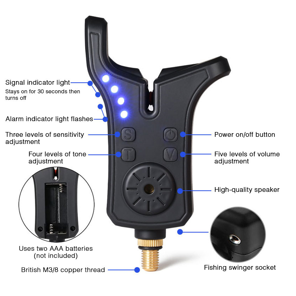 Coonor-電子釣りアラーム,LEDライト,フィッシングア - Bite Indicator のレビューと価格