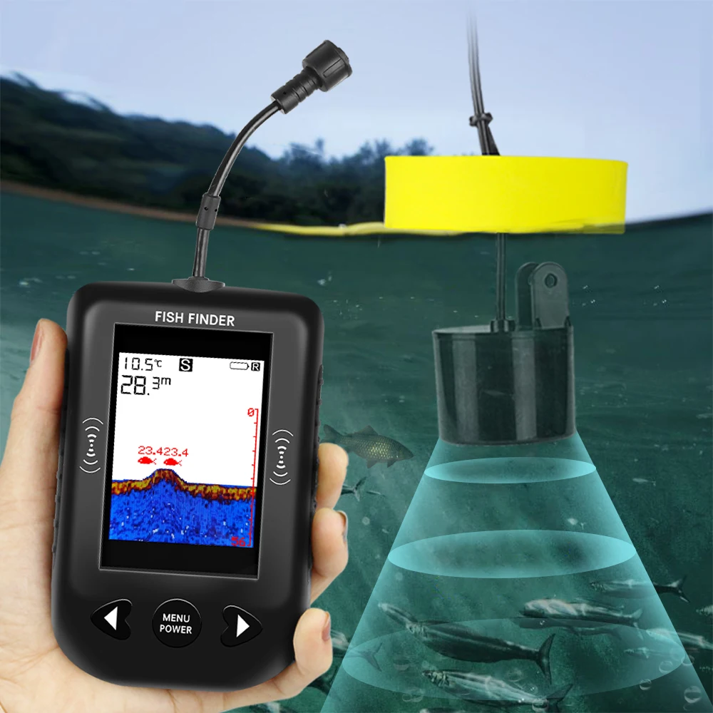 アラーム 100 メートルポータブルソナー魚群探知機 45  - Fish Finder Cable のレビューと価格