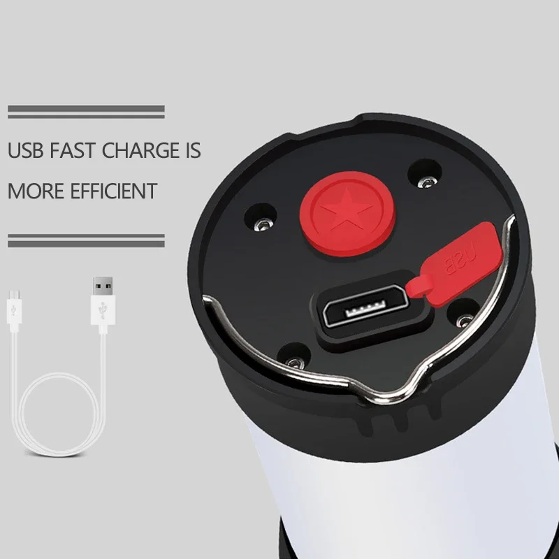 磁気ポータブル白赤キャンプランタン 5 レベルの明るさ吊りテ - Fish Finder Charger のレビューと価格