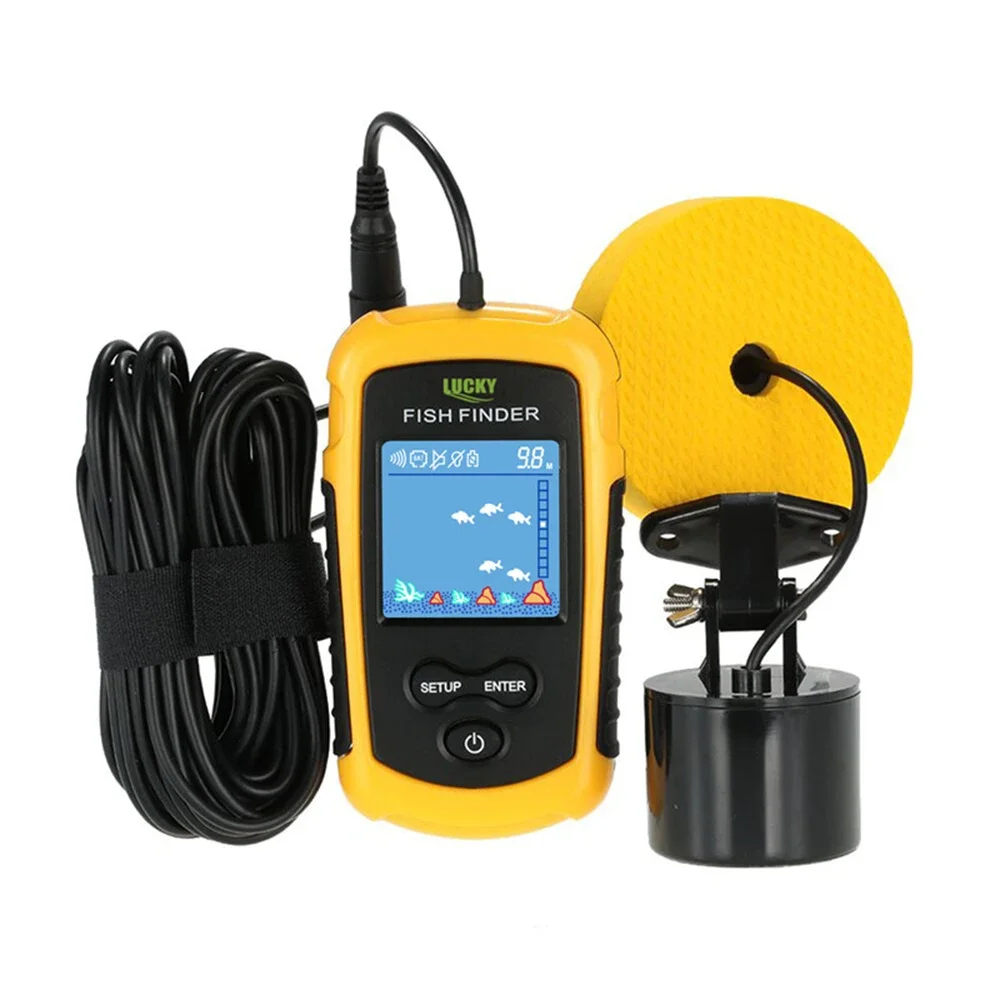 ラッキー液晶カラースクリーンポータブル有線魚群探知機 100 - Fish Finder Cable のレビューと価格