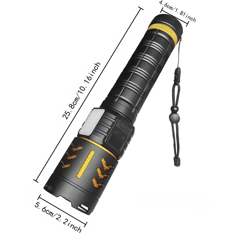 ハイパワー LED 懐中電灯ズーム可能 Type-C 充電式 - Fishing Light のレビューと価格