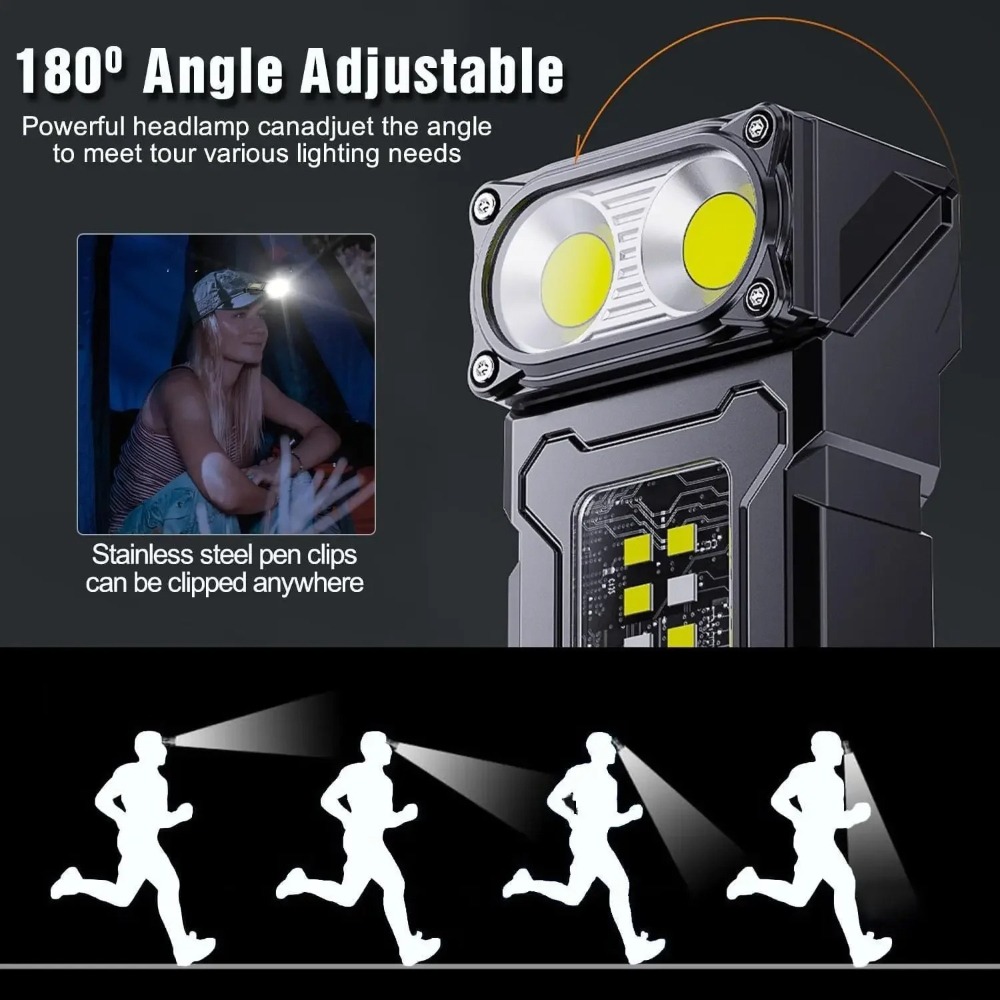 180 °   回転可能なLED懐中電灯USB充電式キーホル - Fishing Light のレビューと価格