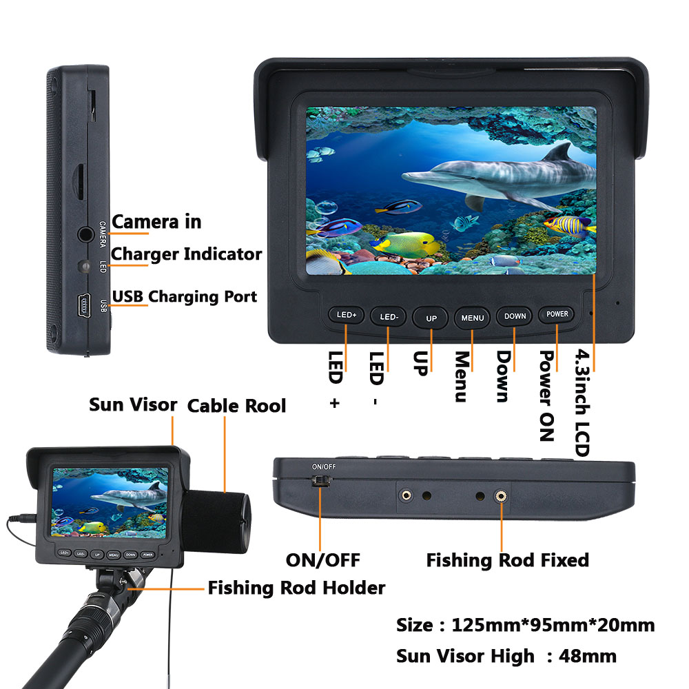15M 1200TVL水中釣りカメラ、6個の6W IR LE - Fish Finder Cable のレビューと価格