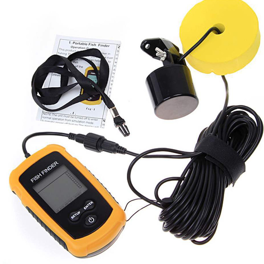 アラーム付き100Mポータブルソナー魚群探知機 ソナー範囲エ - Fish Finder Portable のレビューと価格
