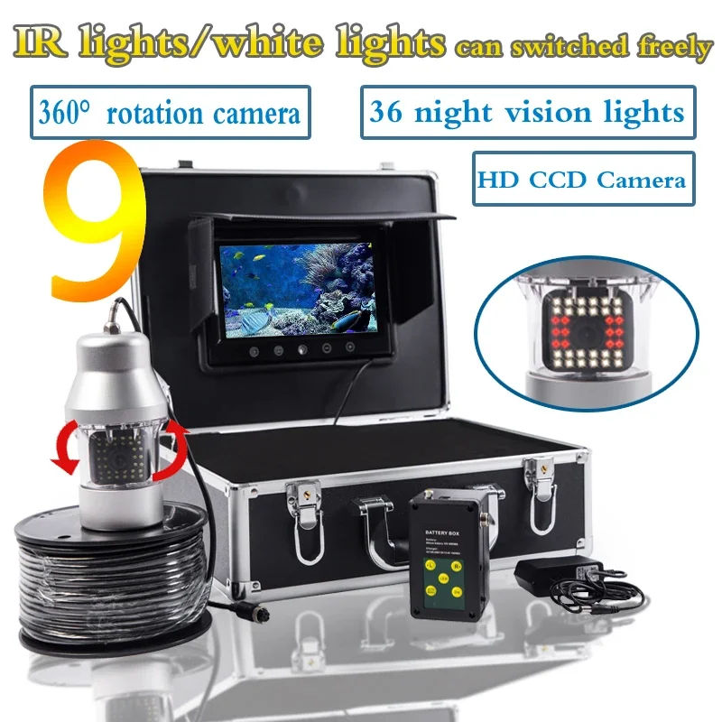 魚群探知機 F08A 9インチ水中釣りカメラ 広視野角 10 - Fishing Camera のレビューと価格