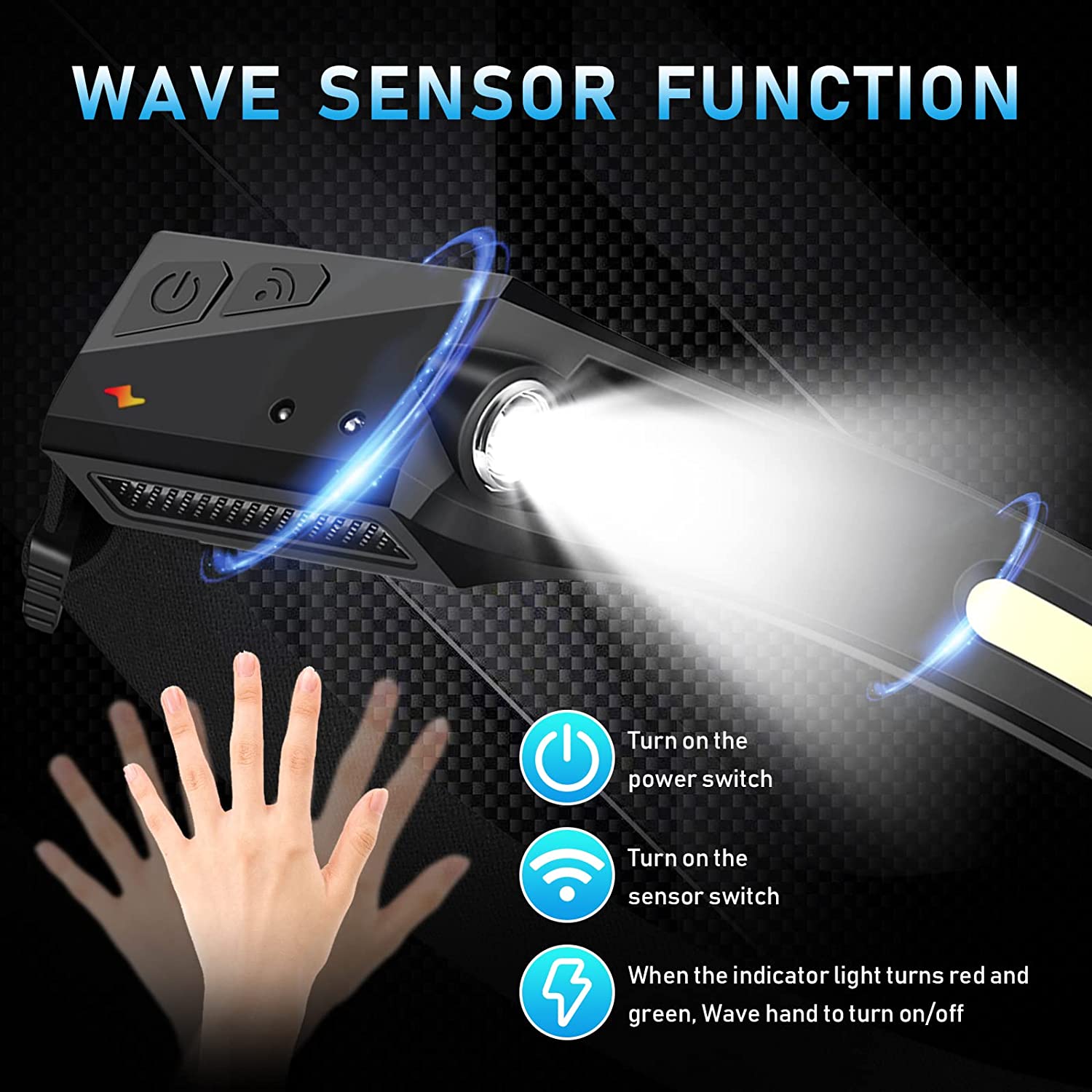 センサーヘッドランプ LED ヘッド懐中電灯 充電式ヘッドラ - Fish Finder Battery のレビューと価格