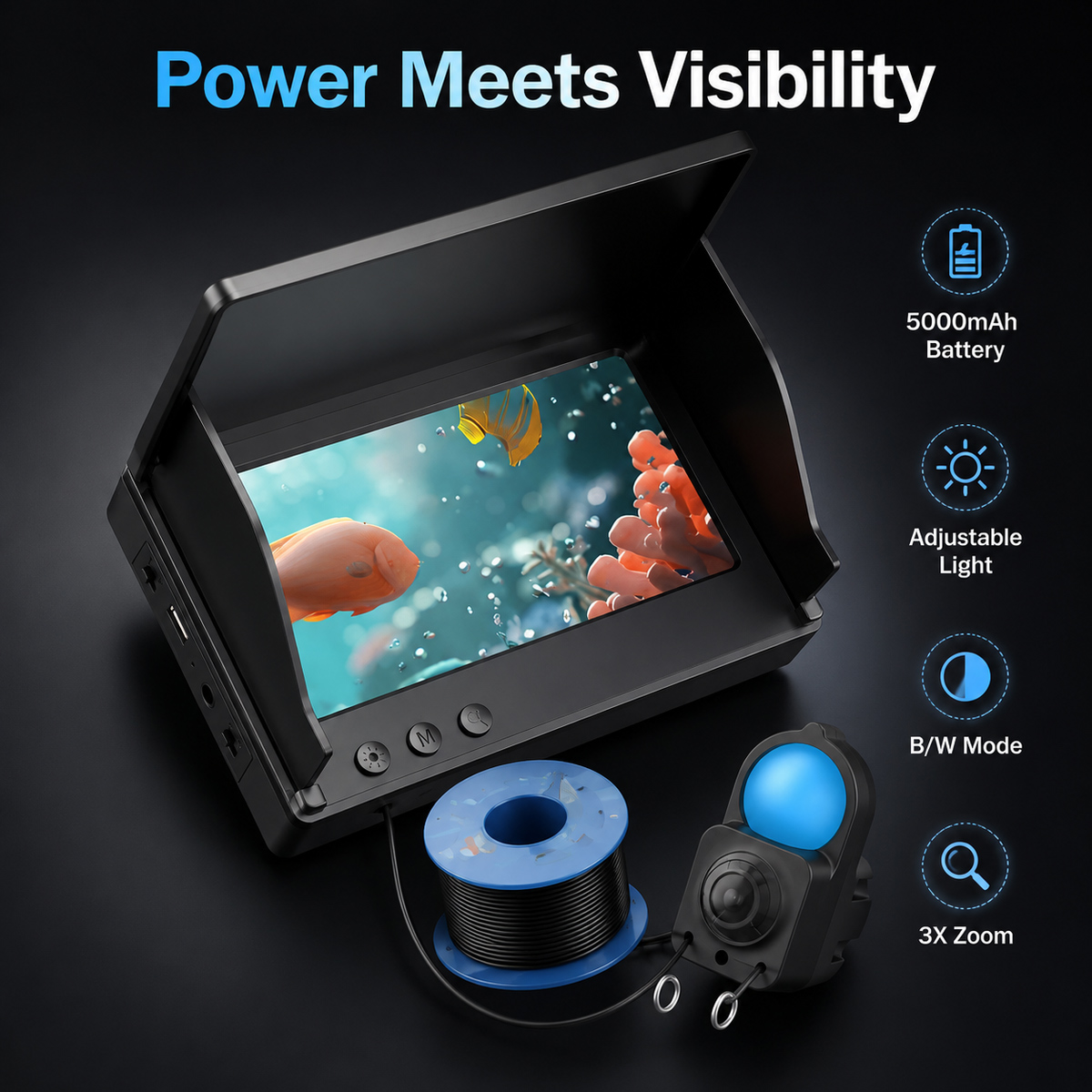 HD水中釣りカメラ 4.3インチLCDモニター ナイトビジョ - Fishing Camera のレビューと価格