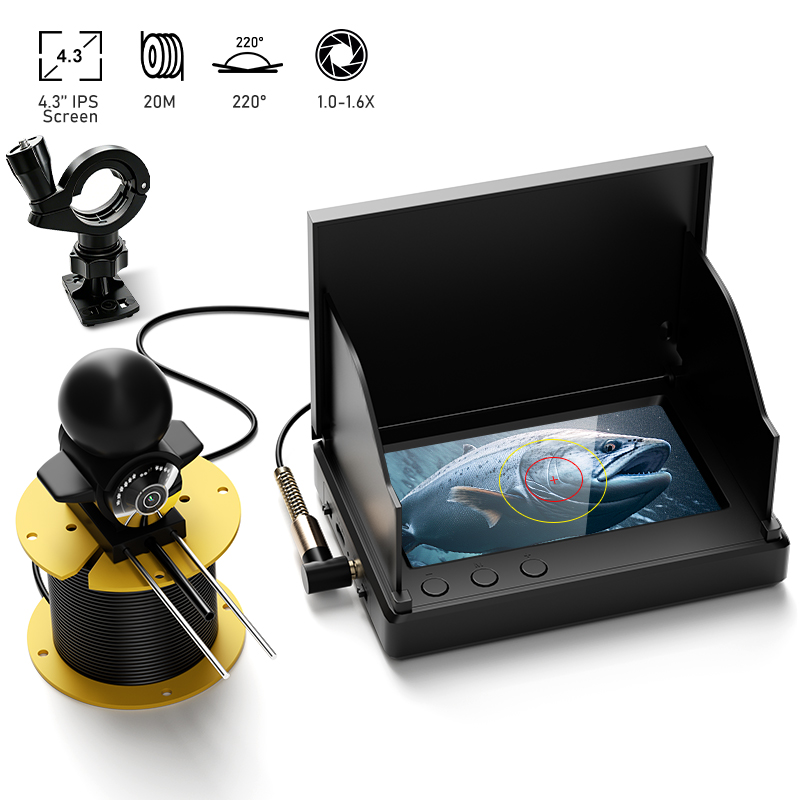 ナイトビジョン付き釣り用カメラ 4.3インチスクリーン 20 - Fishing Camera のレビューと価格